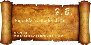 Hegedűs Bodomér névjegykártya